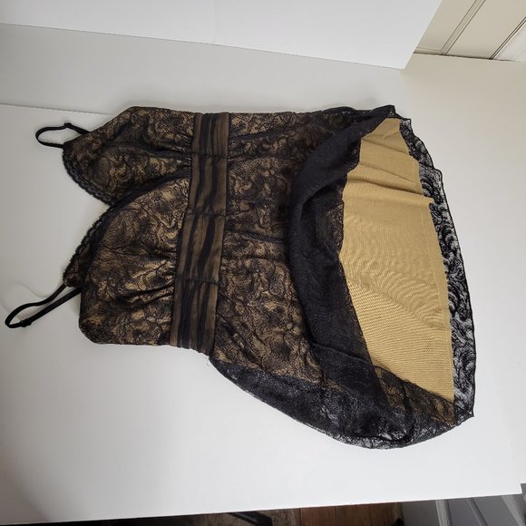 White House Black Market, Black/Beige Lacey Camisole, size M, Empire Waist NWOT - Picture 7 of 9
